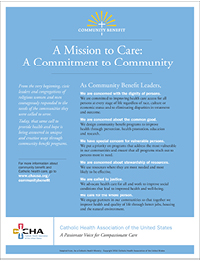 The Mission of Community Benefit Flyer