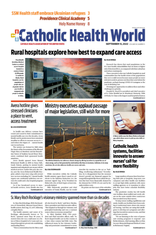 Catholic Health World September 15, 2022