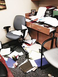 Office after earthquake
