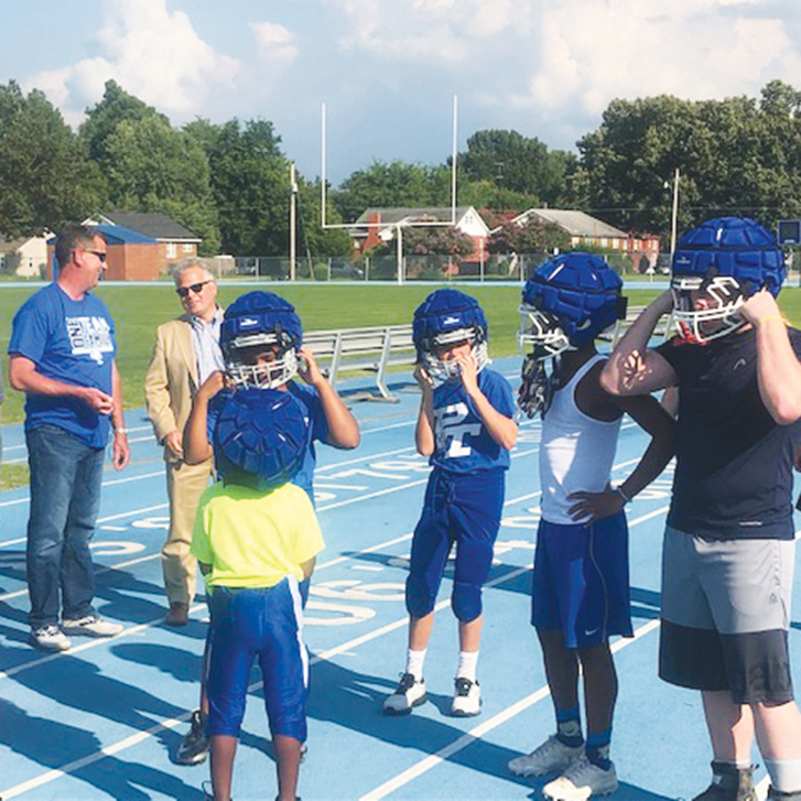 Extra helmet padding meant to soften hard hits to young footballers