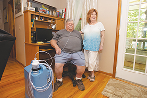 Patient and his wife at home