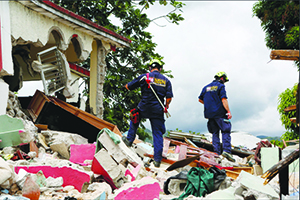 First responders search rubble