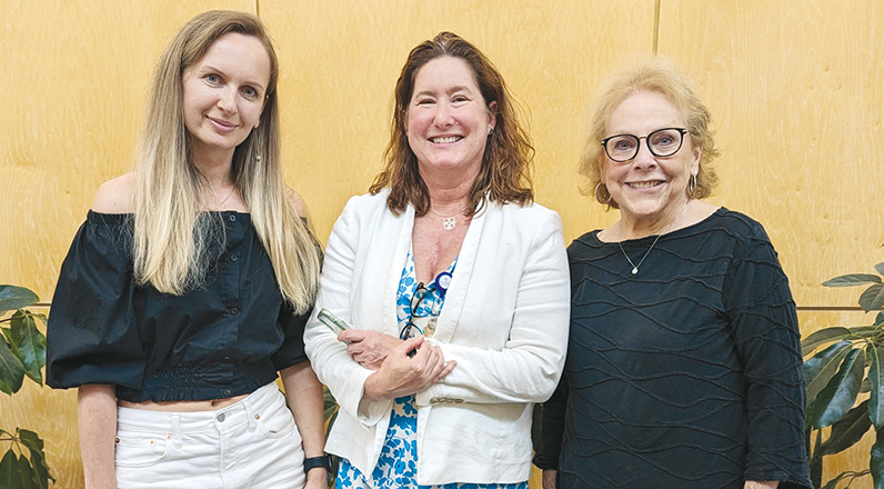 Dr. Halyna Homziak, Dr. Alison Madden and Nancy Mulvihill pose for a photo.