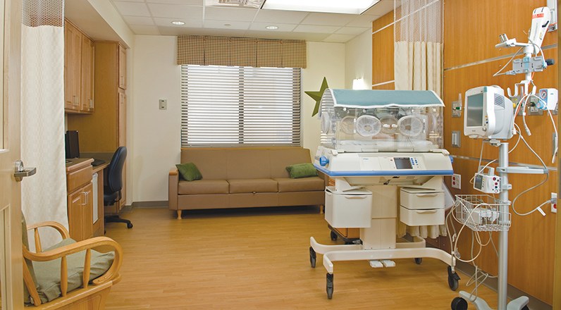 A suite in the NICU at Catholic Medical Center.