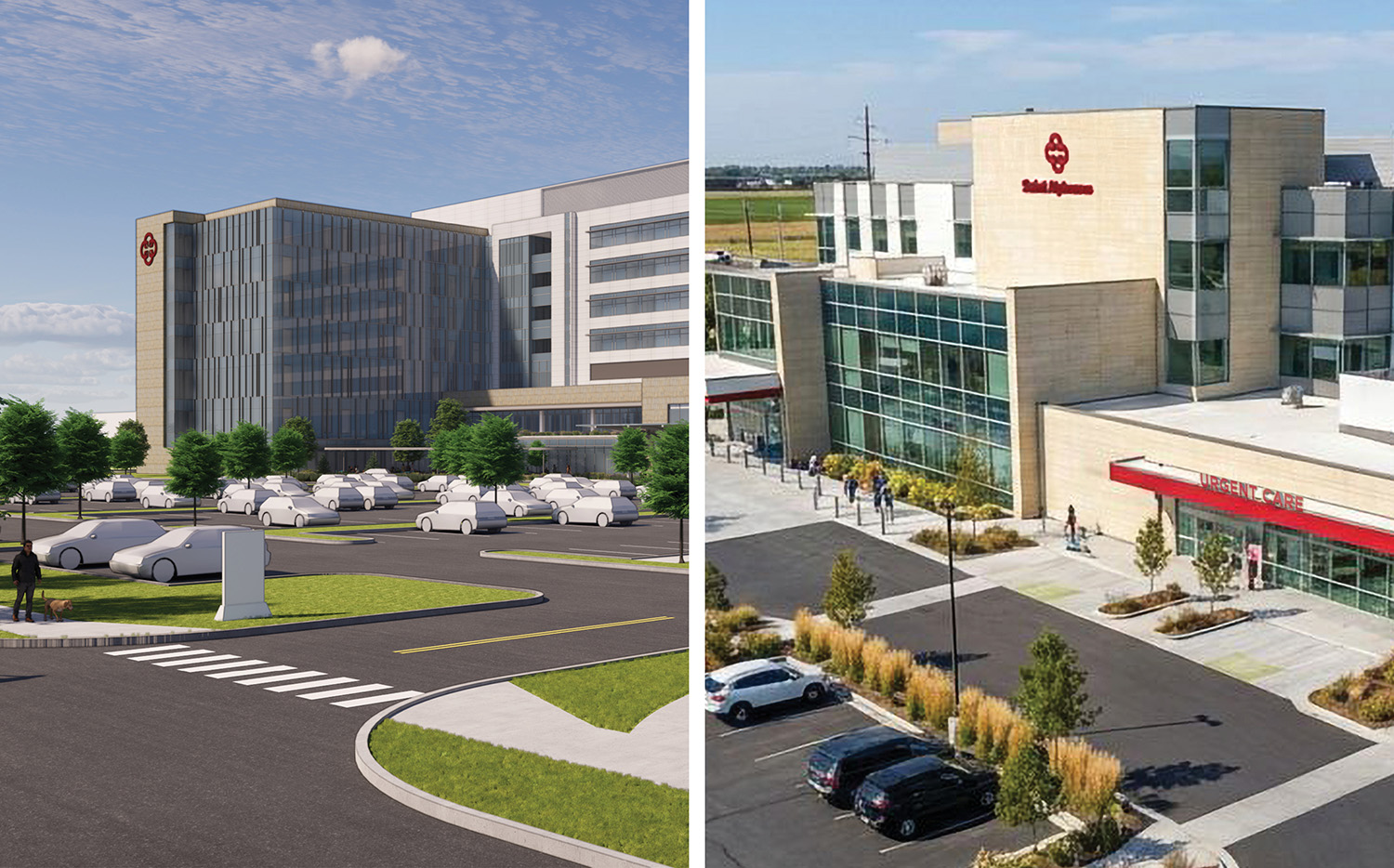 A rendering depicts the plans for the North Meridian Health Plaza, an outpatient campus that Saint Alphonsus Health System is building in North Meridian, Idaho.