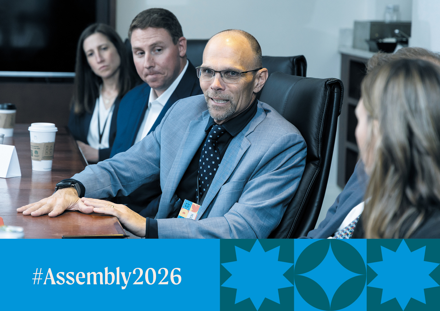 Joe Gage, 2026-2027 chairperson of the CHA Board of Trustees, takes part in a session at the 2026 Catholic Health Assembly