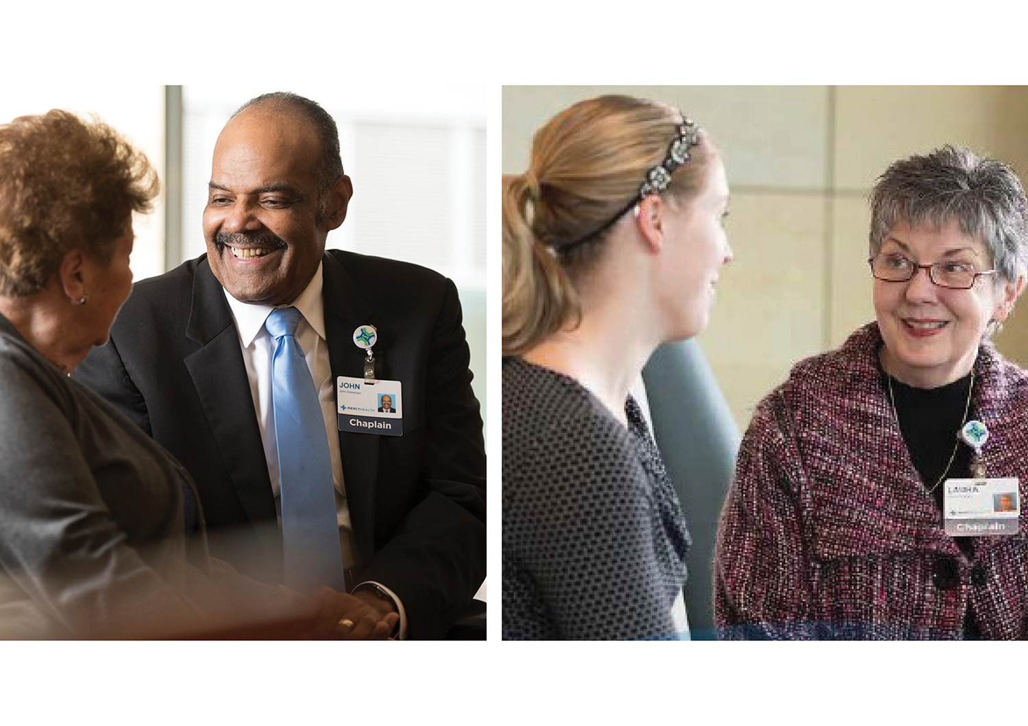 Spiritual care providers at Bon Secours Mercy Health facilities engage in their work.