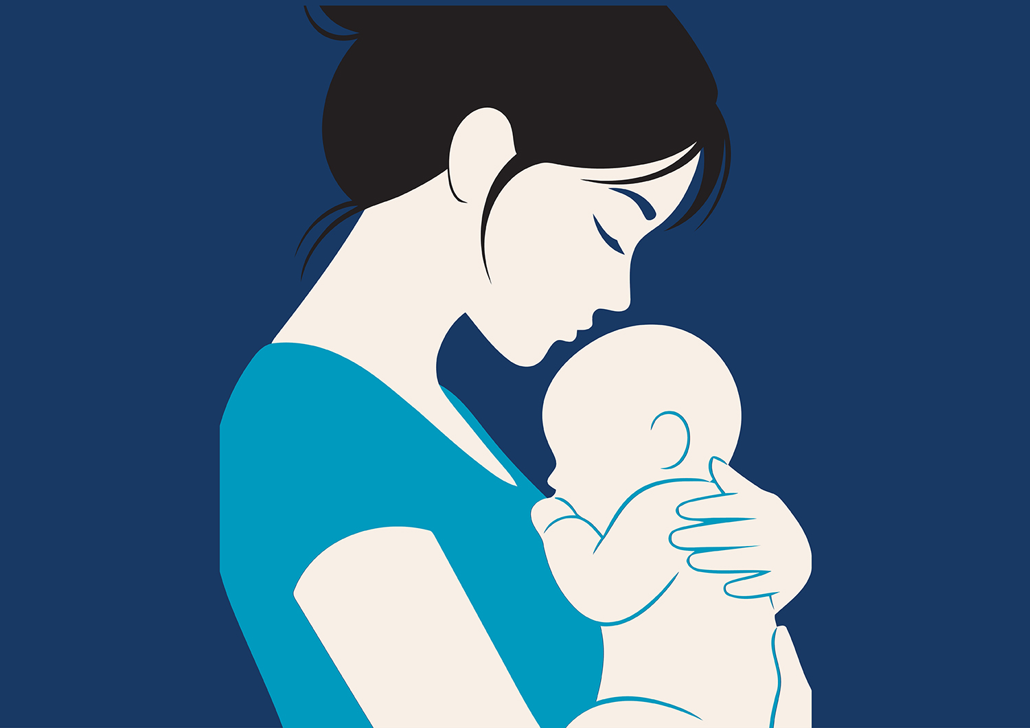 a mother holding a baby