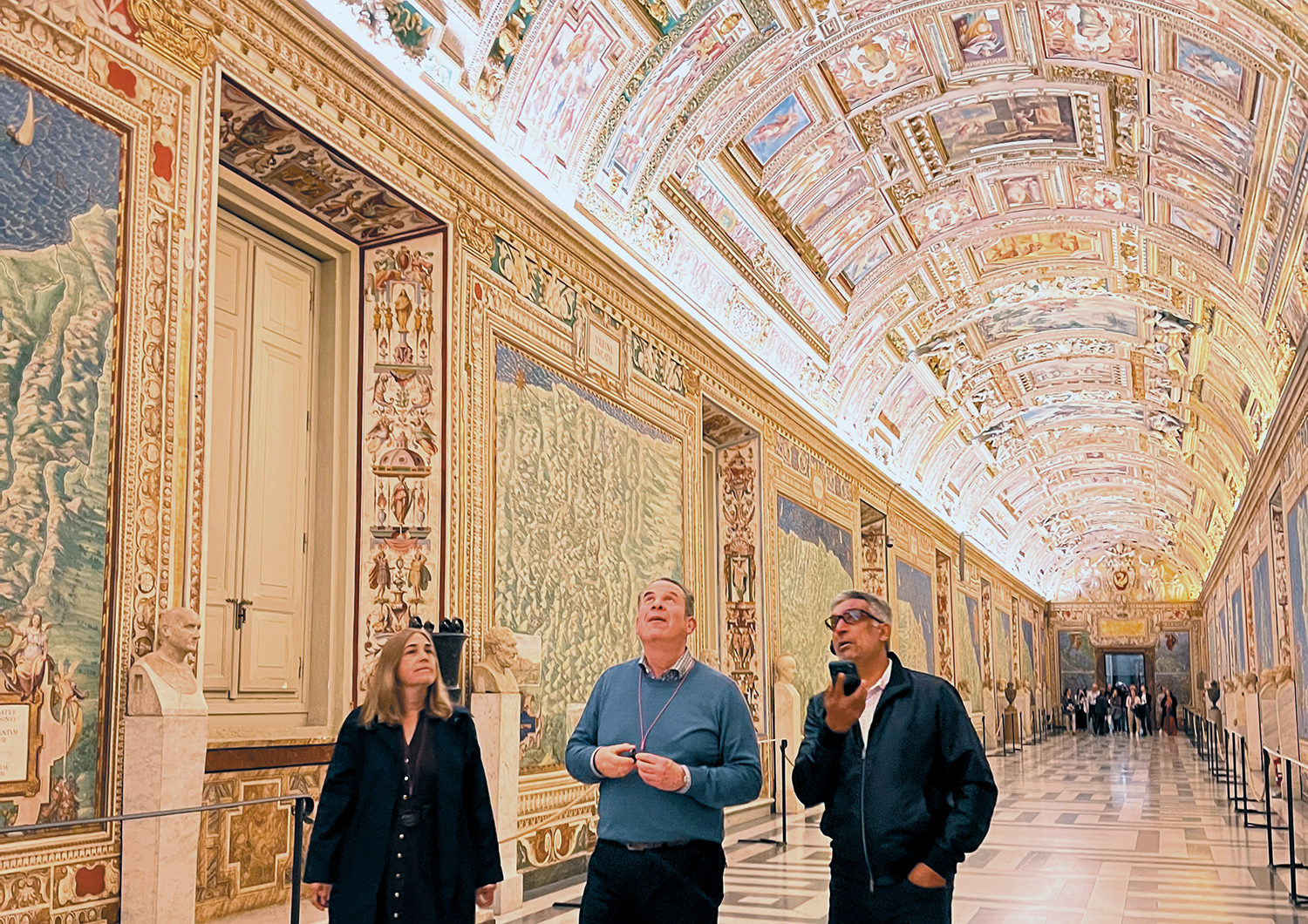 Fr. Greg Friedman, OFM, leads program attendees on a walking tour of Assisi in central Italy.