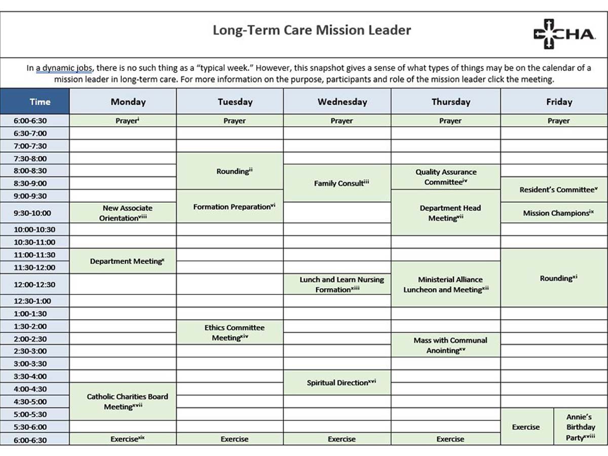 A week in the life of a long term care leader
